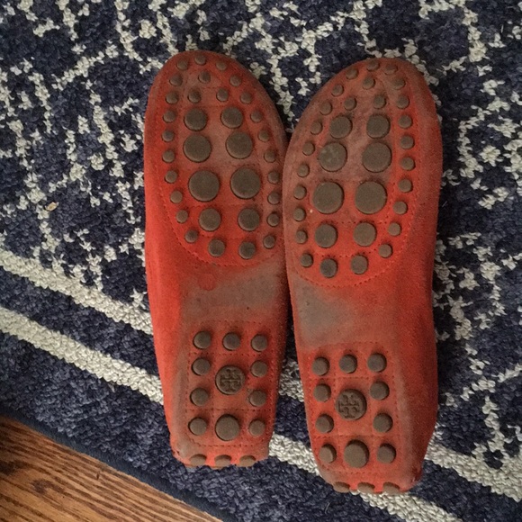 Orange suede TORY BURCH 7.5 drivers gold hardware - Picture 5 of 10